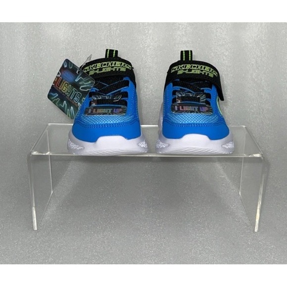 S Lights By Skechers Meteor Krendox Sneakers Stretch Laces Toddler Boy Size 6 - Picture 6 of 17
